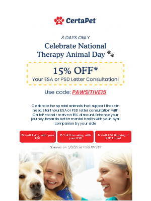 CertaPet - National Therapy Animal Day 🐾