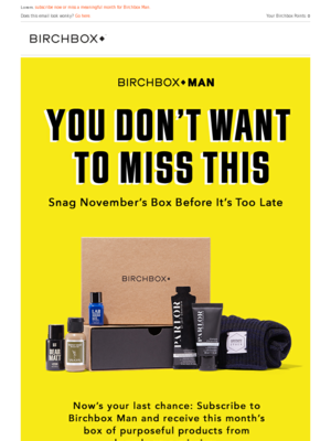 Birchbox USA - Last Chance to Land November’s Box