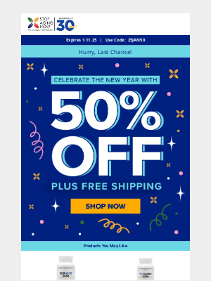 Stop Aging Now - Act Fast: 50% Off + Free Shipping Ends Soon!