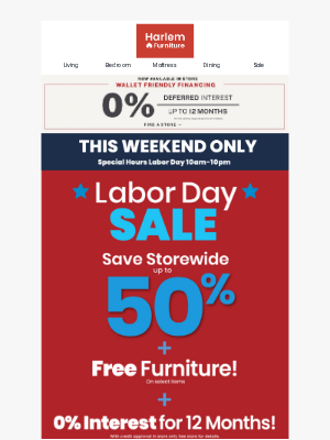 Harlem Furniture - Don’t Miss It – Living Room & Bedroom Deals Up to 50% Off!