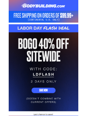 Bodybuilding - ⌛ 24 Hours Left: BOGO 40% Off Sitewide ⌛