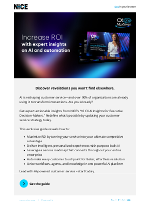 NICE - [Report] How AI boosts customer service ROI