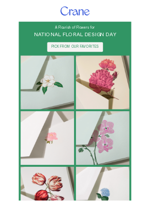 Crane & Co. - Celebrate National Floral Design Day with Blooming Stationery & Last Chance Savings