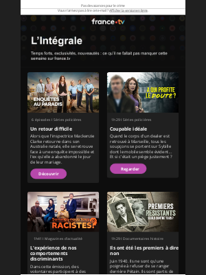 France télévision (France) - Enquêtes au Paradis, notre nouvelle série