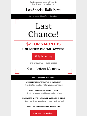 Los Angeles Daily News - [ACTION REQUIRED] Your offer is about to expire