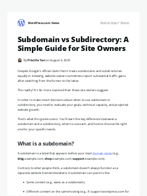 WordPress - Subdomain vs Subdirectory: A Simple Guide for Site Owners