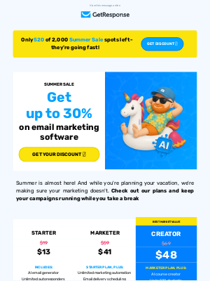 GetResponse - 30% OFF AI-powered email marketing