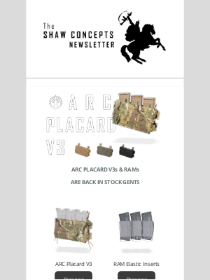 Shaw Concepts - Shaw Concepts Newsletter - RAM RESTOCK