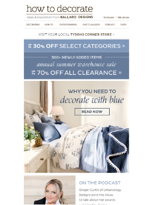 Ballard Designs - How-To-Decorate: Blue is the hue for you 💙