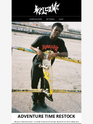 Welcome Skateboards - Restock: Adventure Time Tees