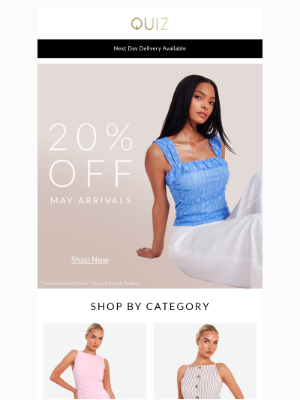 Quiz Clothing (United Kingdom) - 20% off May arrivals 🌼