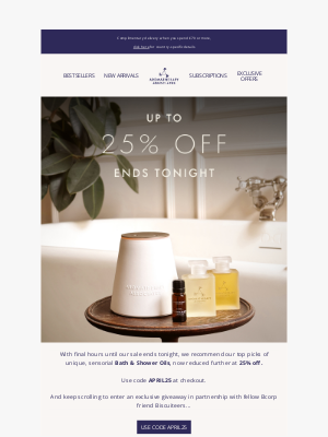 Aromatherapy Associates - Final Hours Sale Ends Tonight🚨