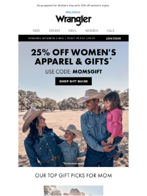 Wrangler - Gifts for Mom and savings for you