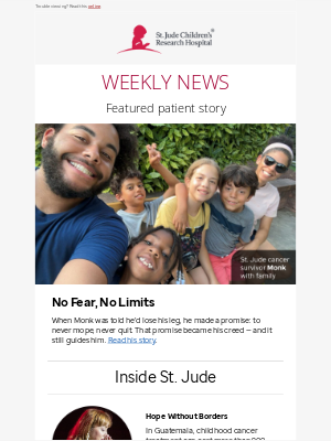 St. Jude Children's Research Hospital - Carol, your weekly update and patient spotlight on Monk