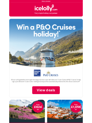 Icelolly (United Kingdom) - 🤩 Win a P&O Cruises holiday with Bolsover Cruise Club!*