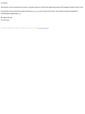 Snif - Want to opt out of Father's Day messages?