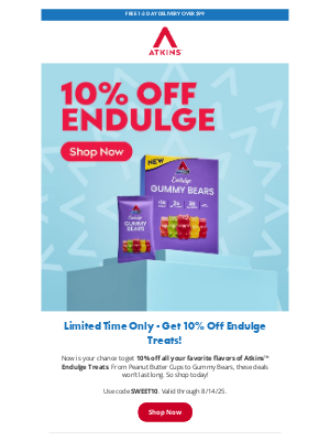 Atkins - Flavor Alert - Sweet Savings on Atkins Endulge!