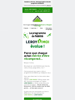 Le programme de fidélité LEROY&MOI évolue