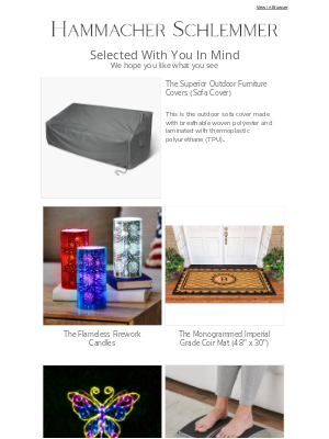 Hammacher Schlemmer - Selected Just For You:  The Superior Outdoor Furniture Covers (Sofa Cover) & More
