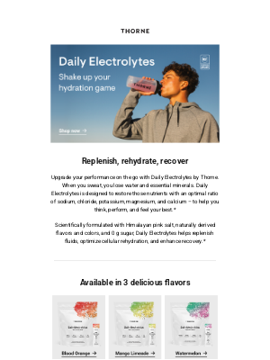 Thorne - Introduce Thorne’s Daily Electrolytes to your summer routine