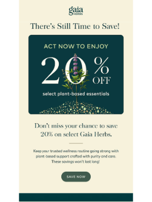 Gaia Herbs - Don’t Miss 20% Savings