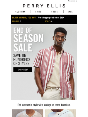 Perry Ellis - The End of Season Sale Starts Now 🎉