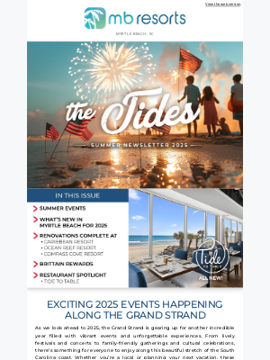 🌊MB Resorts Newsletter: Your Guide to Summer Fun At The Beach and Our Exciting New Renovations!😎