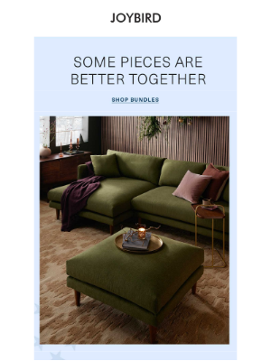 Joybird - 🛋 1 sofa + 1 ottoman = up to 50% off