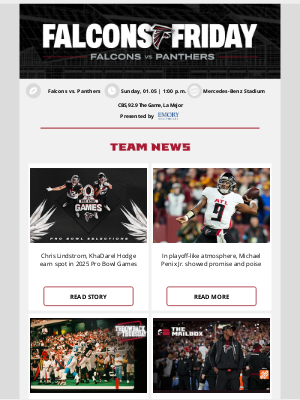 Atlanta Falcons - Falcons Friday: Lindstrom, Hodge Selected for 2025 Pro Bowl Games