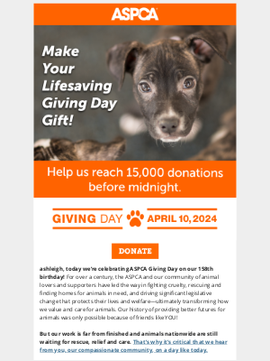 ASPCA - Giving Day Is Here! [Get Involved Today]