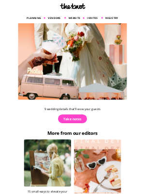 The Knot - 9 wedding details that really wow guests
