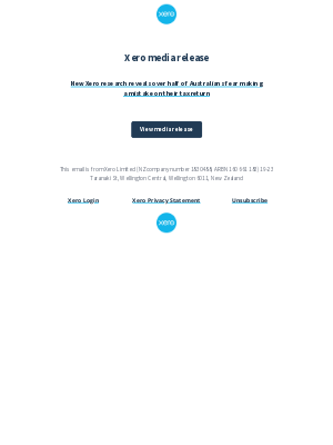 Xero - Xero media release - New Xero research reveals over half of Australians fear making a mistake on their tax return
