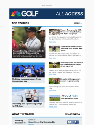 Golf Channel - Keegan Bradley embraces outside-the-box Ryder Cup captaincy