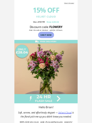 Serenata Flowers (United Kingdom) - ⚡24h Flash Sale - Velvet Cloud💜