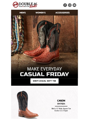 Double H Boot - Make Everyday Casual Friday