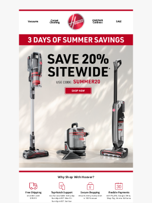 Hoover - Flash Sale! 20% Off
