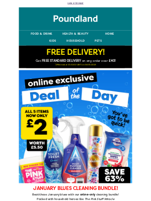 Poundshop - 🔥 £2 JANUARY CLEANING BUNDLE!