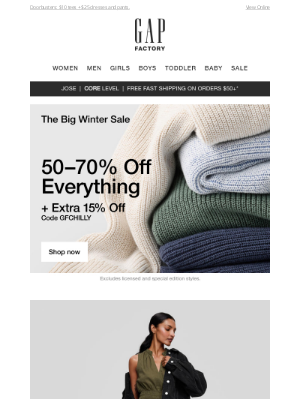 Gap Factory - It's all in the details (reminder: you have an extra 15% off)