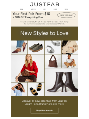 JustFab - NNNEEEWWW Shoes from $10 🤎