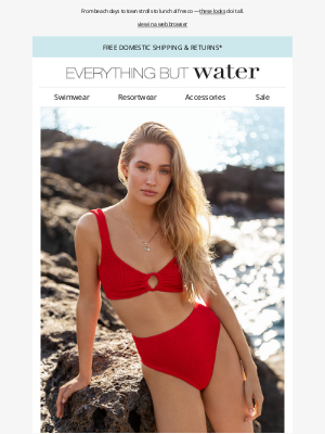 Everything But Water - Your favorite Hunza G crinkle stretch in a hot new color (and ready to turn heads) | What to pack