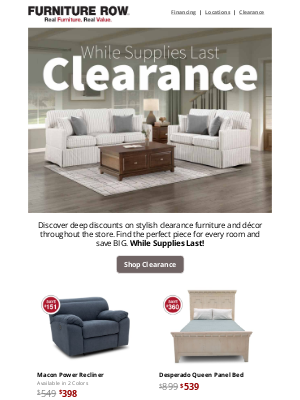 Furniture Row - Clearance items at Furniture Row