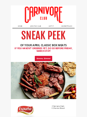 Carnivore Club (CA) - MEAT the April line-up! 🥩