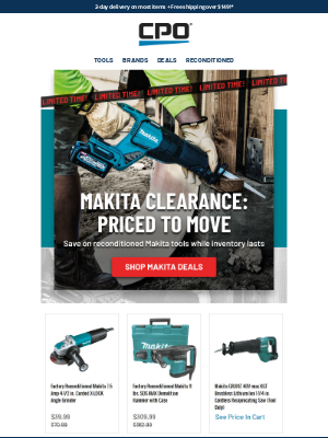 CPO Outlets - Makita Clearance 🏷️ Up to 50% vs New