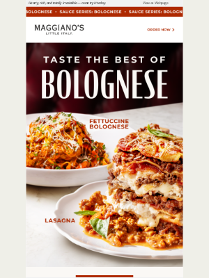Maggiano's Little Italy - Our house-made Bolognese has everyone coming back for more