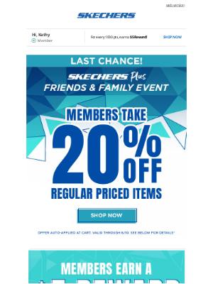 SKECHERS - Friends & Family Savings End Tonight