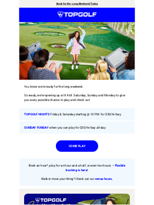 Topgolf - Memorial Day is NEXT Monday | Start Planning!