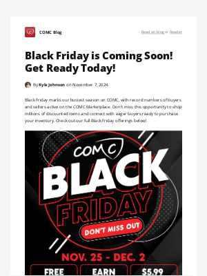 COMC - Black Friday is Coming Soon! Get Ready Today!