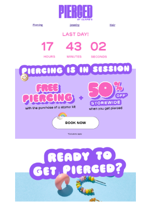 Claire's - 🚨 LAST DAY For Piercing Deals! 🚨