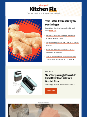 Allrecipes - The Shockingly Easy Way to Peel Ginger