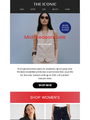 THE ICONIC (Australia) - Up to 50% off our Mid-Season Sale is now on
